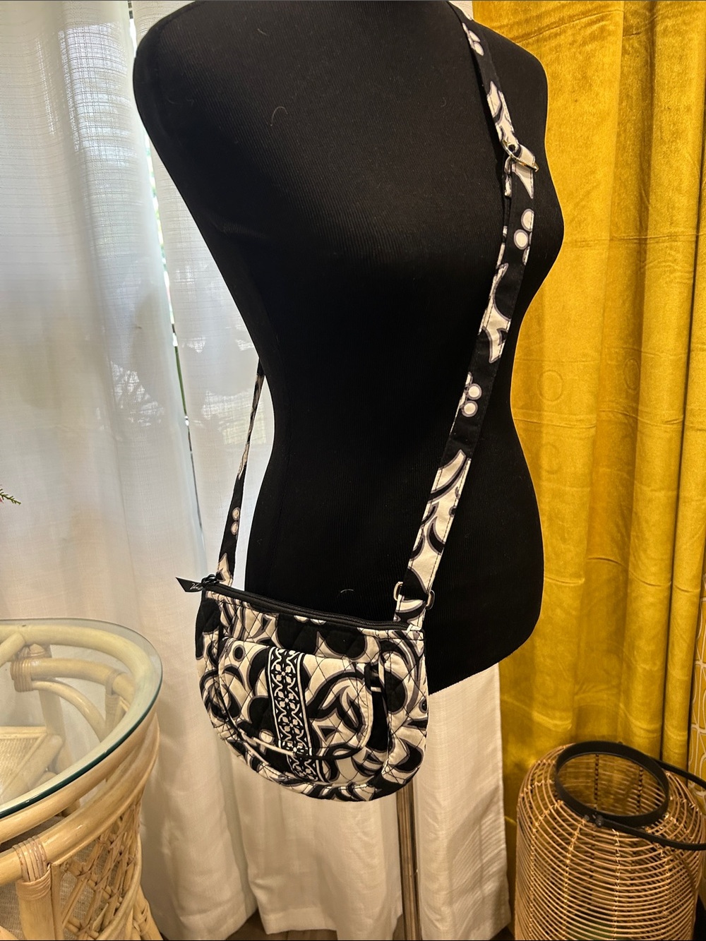 Vera Bradley - Black & White Patterned Crossbody Bag